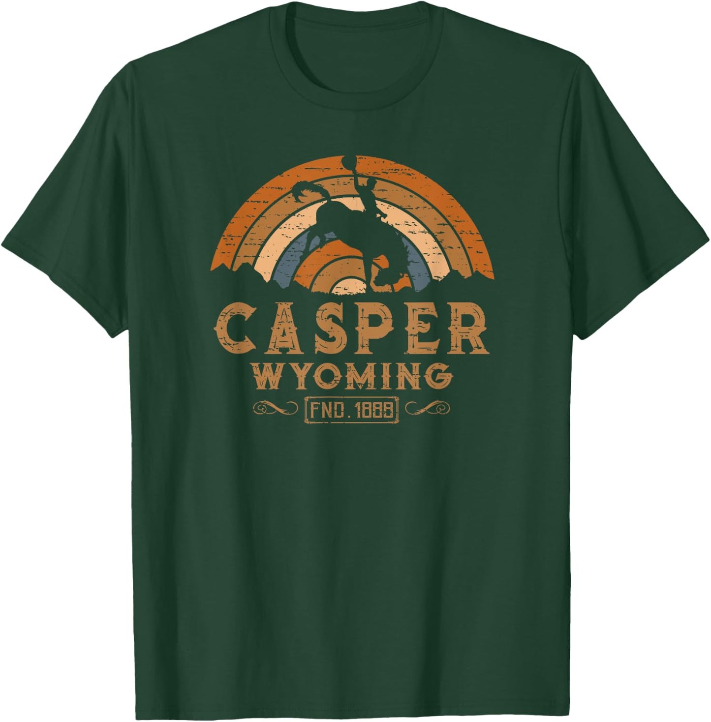 Casper Wyoming WY Retro Style Rodeo Cowboy T-Shirt - T-Shirt | Forest