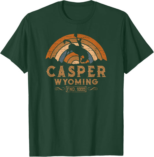 Casper Wyoming WY Retro Style Rodeo Cowboy T-Shirt - T-Shirt | Forest