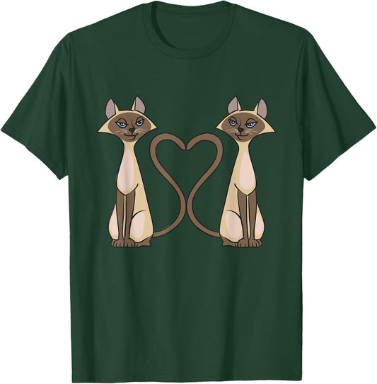 Siamese Cat Two Cute Siamese Cats T-Shirt - T-Shirt | Forest