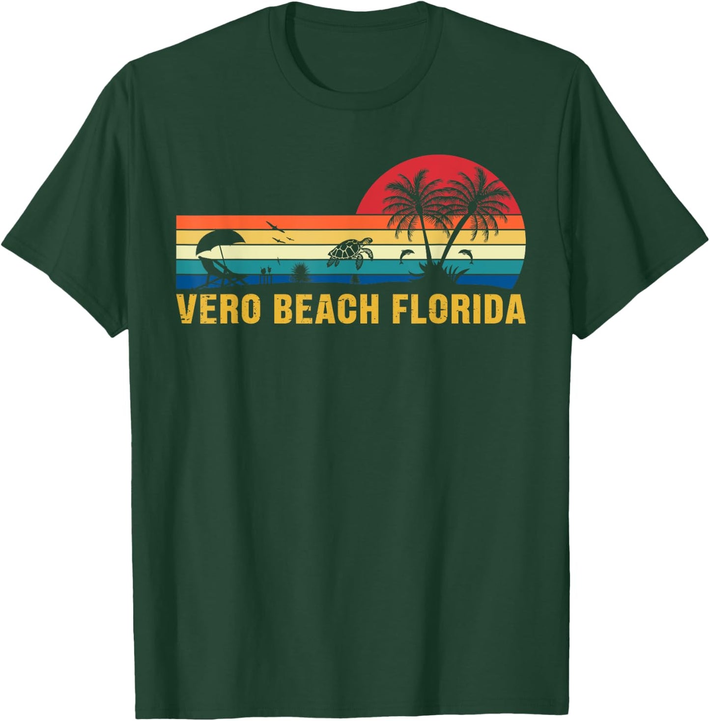 Family Vacation Vintage Vero Beach Florida Sea Turtle T-Shirt - T-Shirt | Forest
