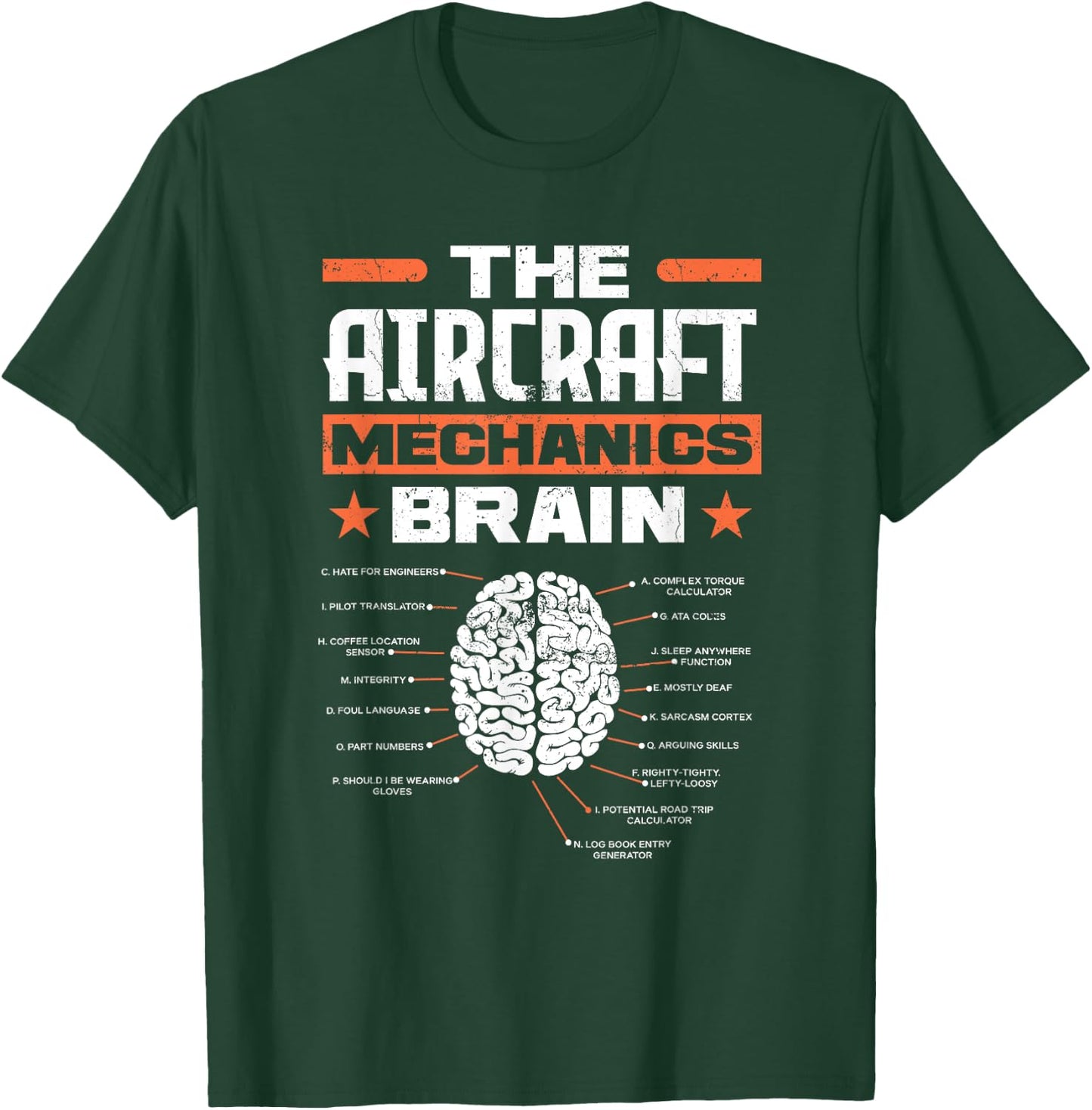 Aircraft Mechanics Brain Aviation Funny Aircraft Mechanic T-Shirt - T-Shirt | Forest