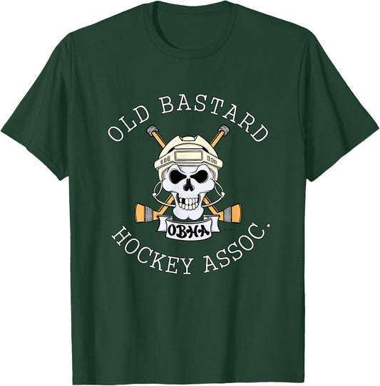 Funny OLD BASTARD HOCKEY ASSOCIATION old man beer league T-Shirt - T-Shirt | Forest