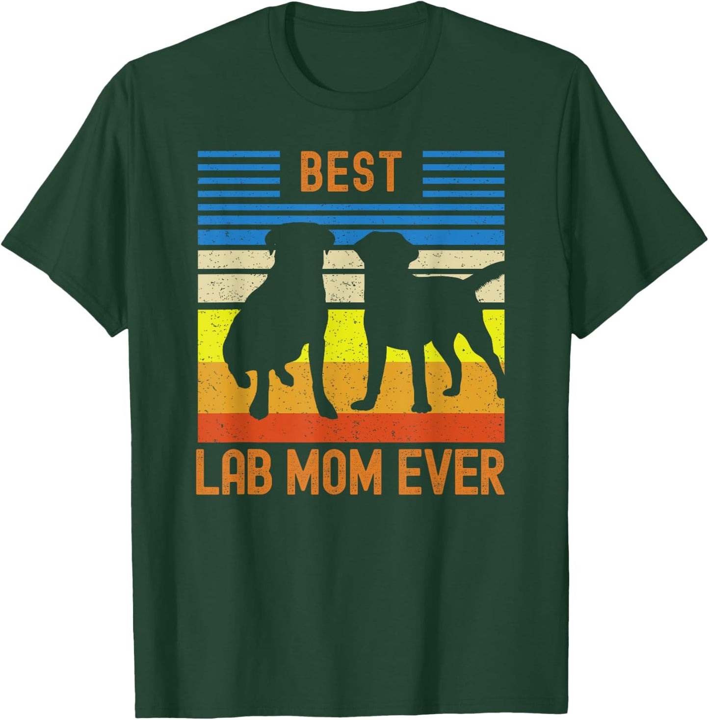 Best Lab Mom Ever Black Yellow Chocolate Matching Parents T-Shirt - T-Shirt | Forest