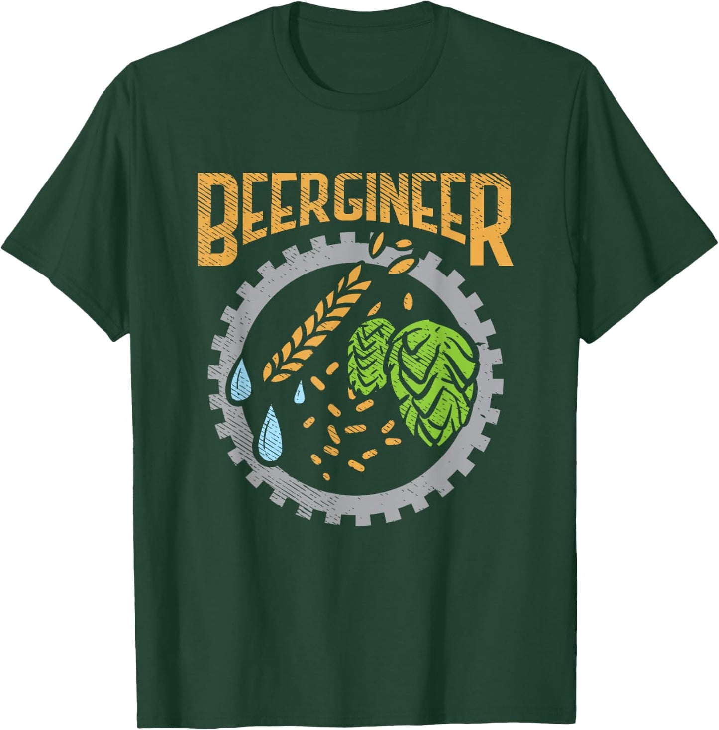 Beergineer Craft Beer Hops Homebrew Beer Brewing and Brewer T-Shirt - T-Shirt | Forest