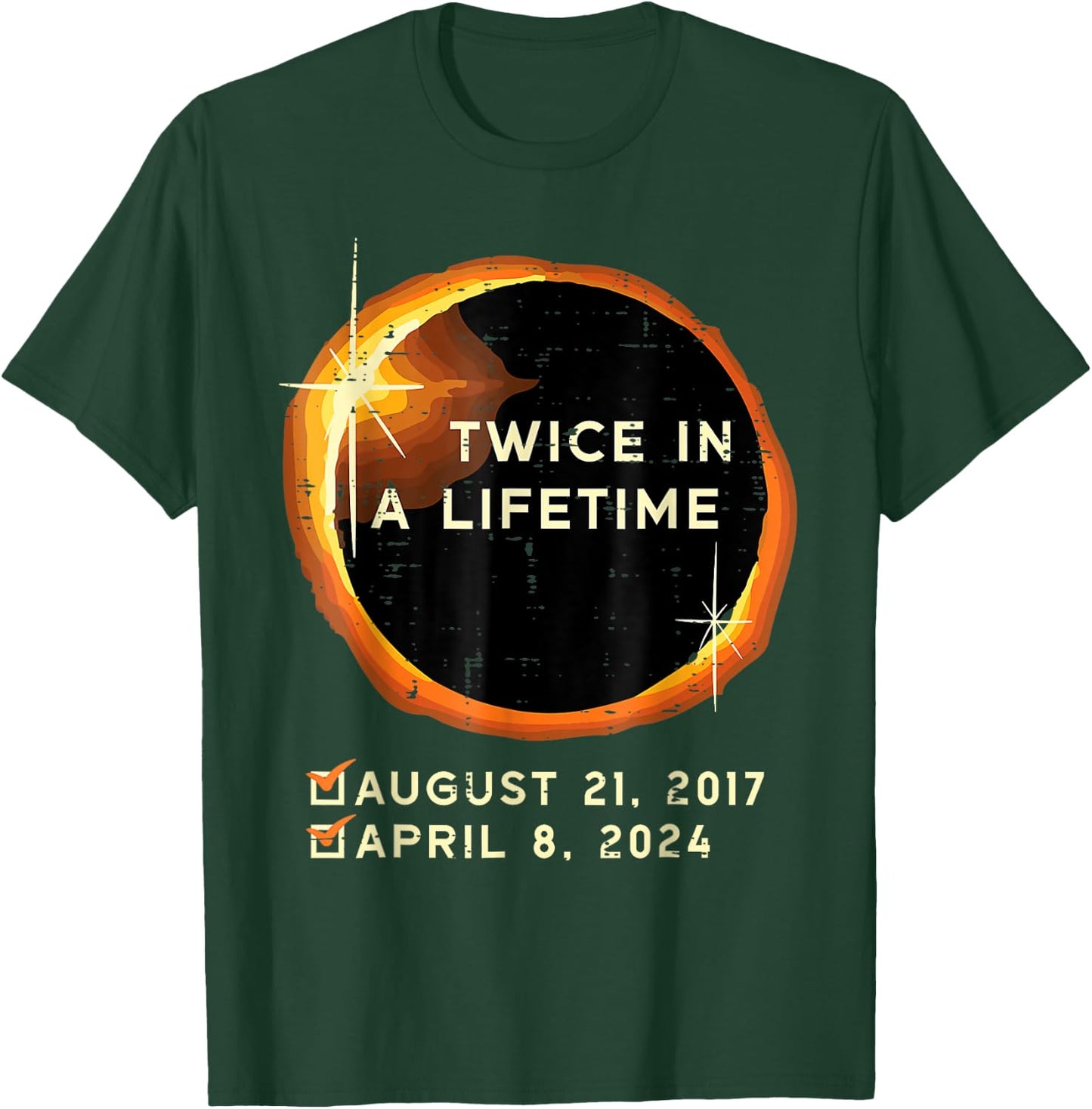 Twice In A Lifetime Total Solar Eclipse 2024 Men Women Kids T-Shirt - T-Shirt | Forest