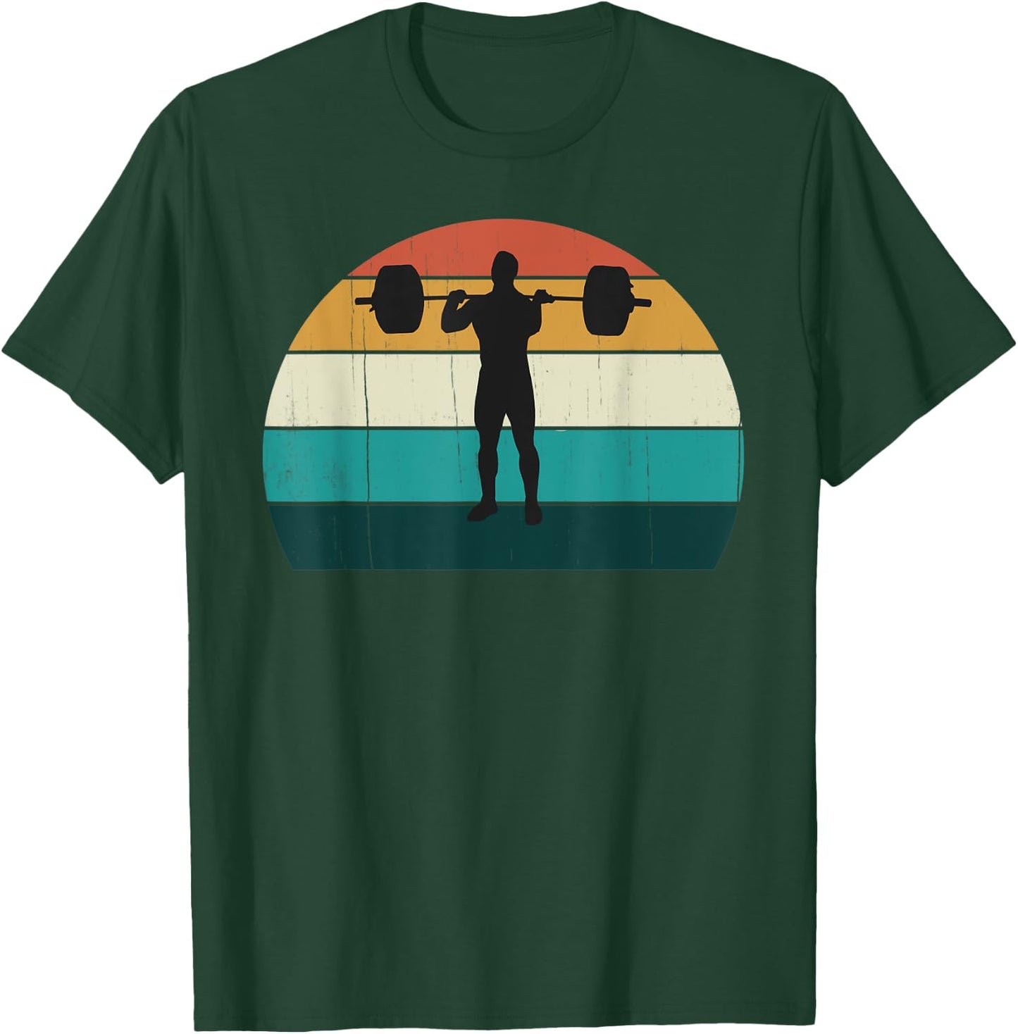 Retro Weightlifter - Vintage Gym Powerlifter / Squat Gift T-Shirt - T-Shirt | Forest