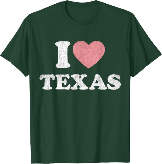 I Love Texas Women Pink Heart TX Girls Souvenir T-Shirt - T-Shirt | Forest