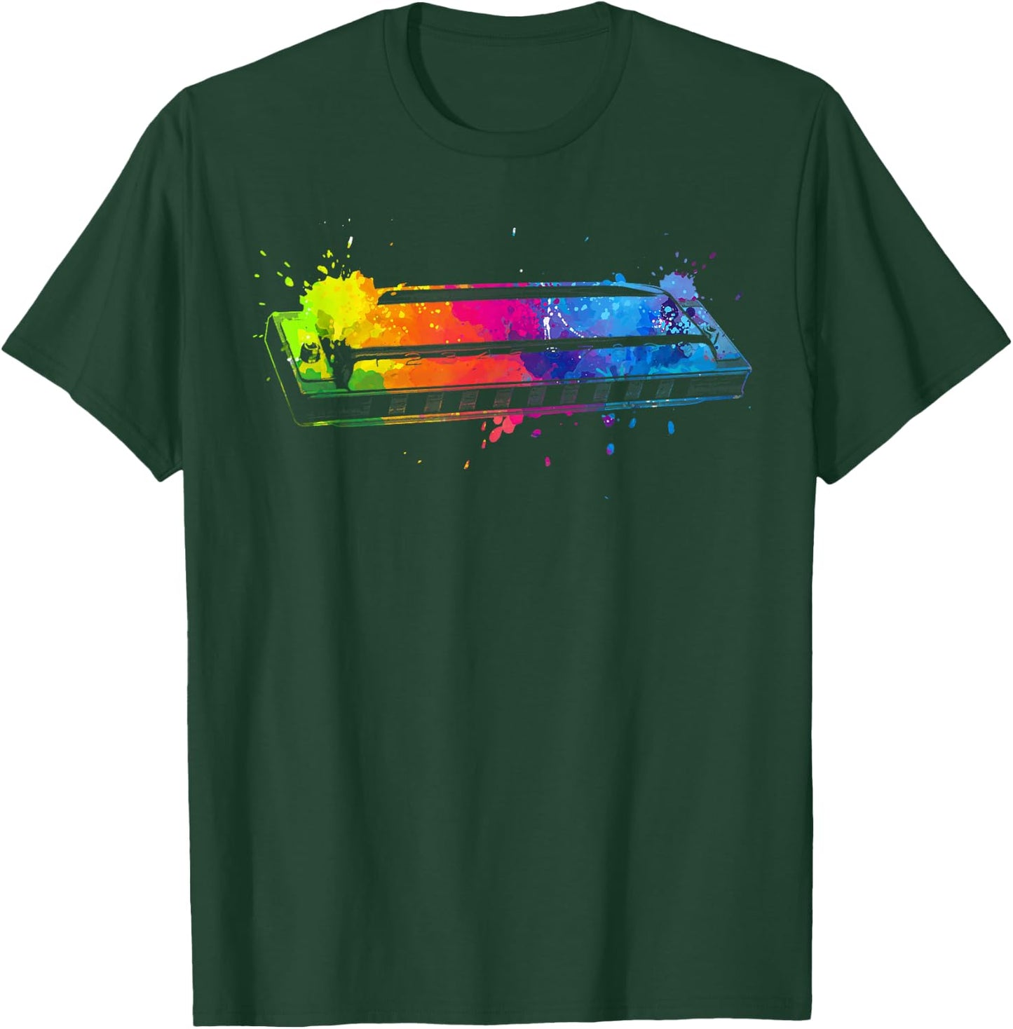Harmonica Art Women Kids Orchestra Harmonica Player T-Shirt - T-Shirt | Forest