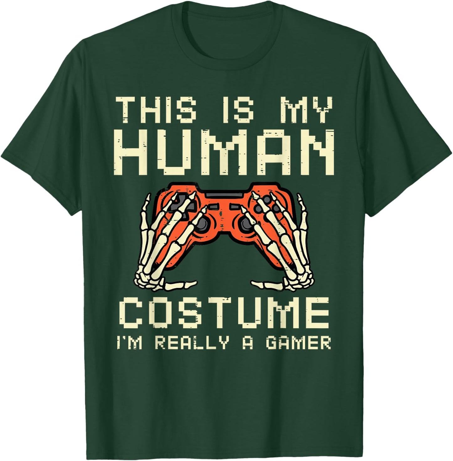 Halloween Human Costume Im A Gamer Costume Men Boys Kids T-Shirt - T-Shirt | Forest