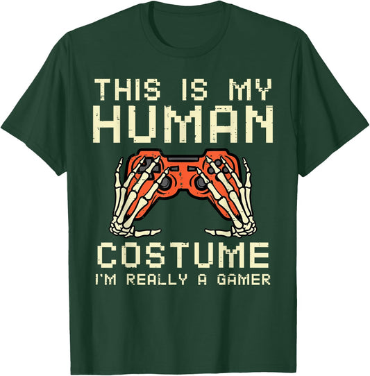Halloween Human Costume Im A Gamer Costume Men Boys Kids T-Shirt - T-Shirt | Forest