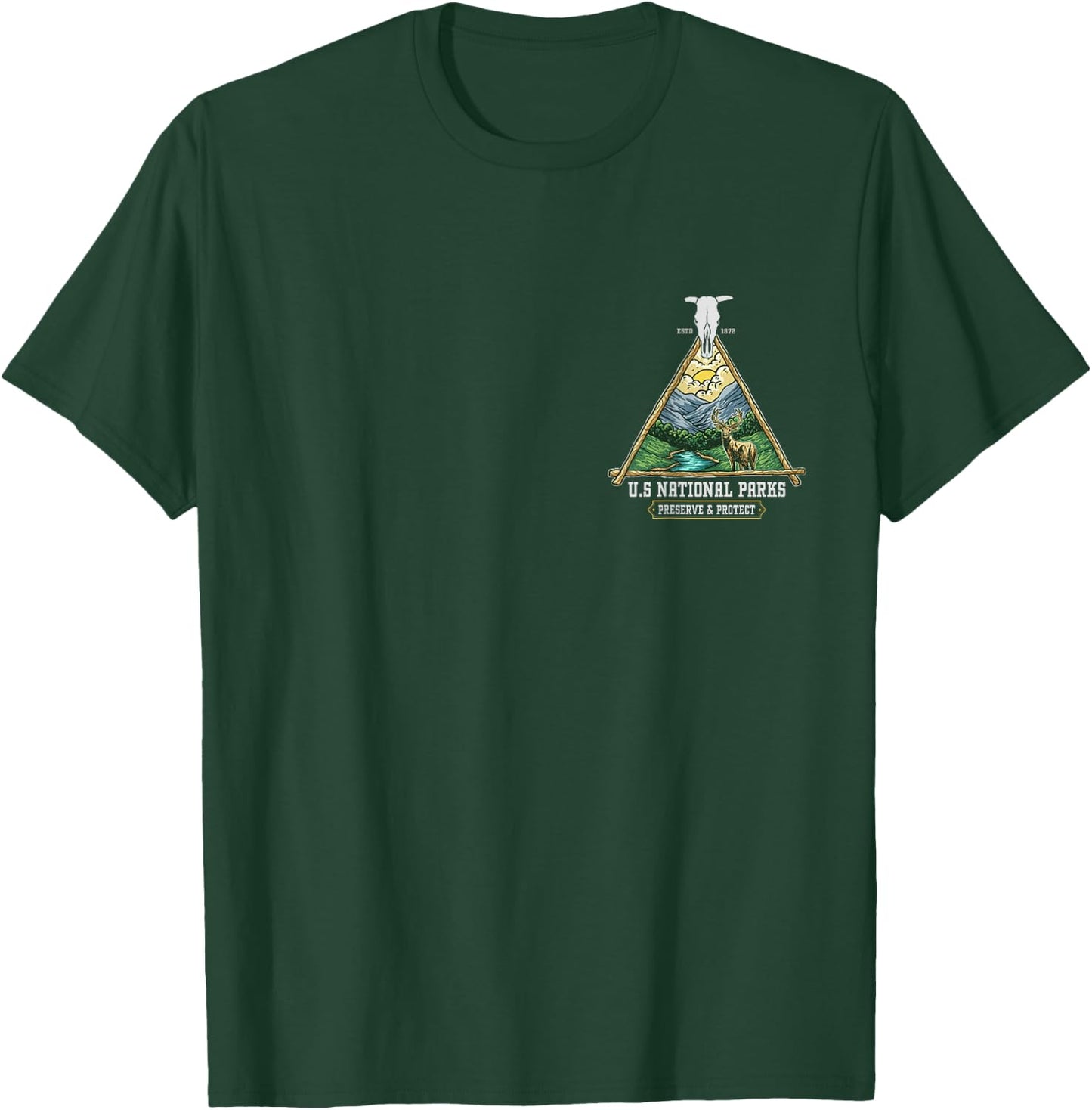 Retro US national parks preserve and protect - outdoors T-Shirt - T-Shirt | Forest
