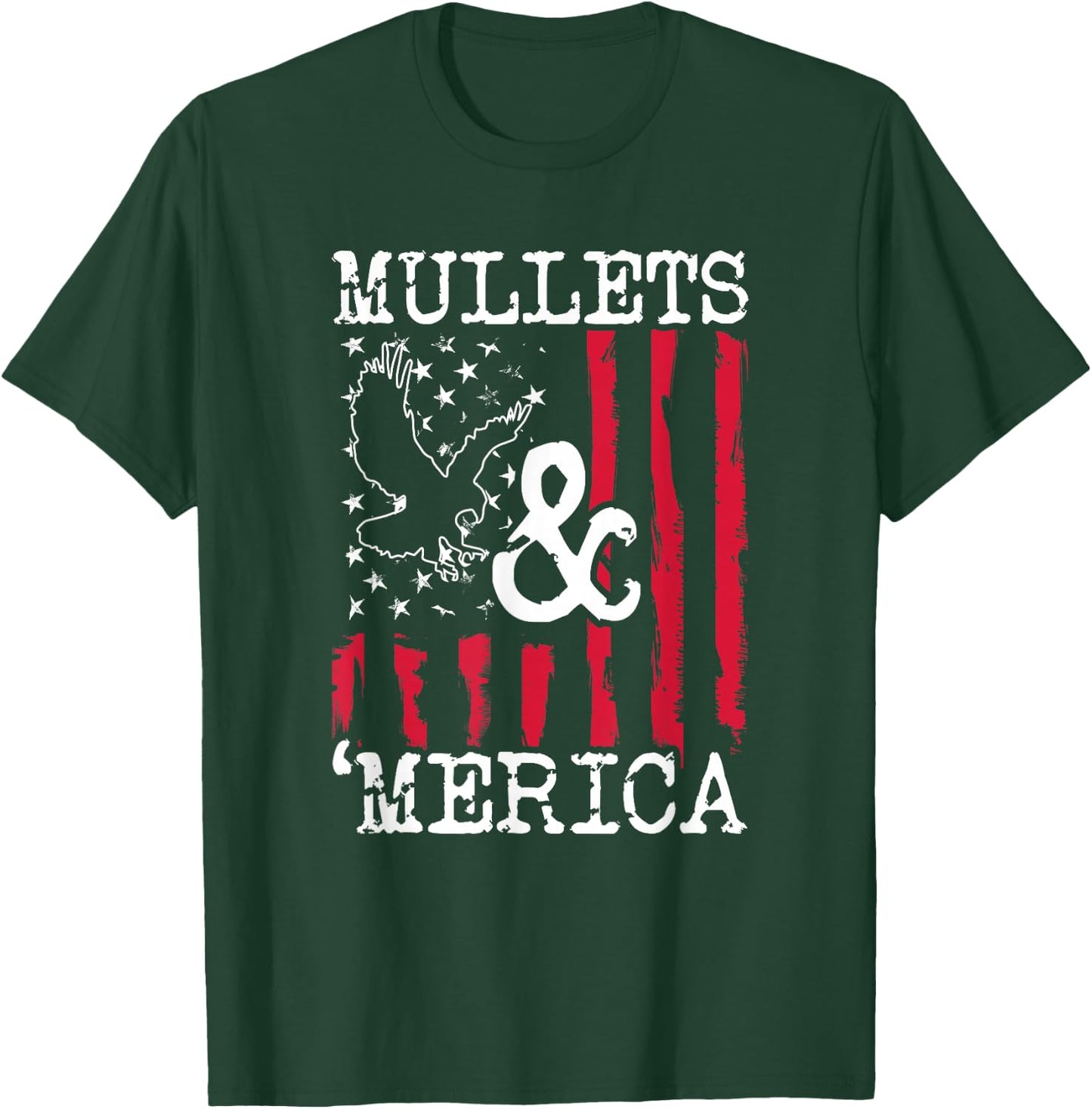 Mullet T Shirt Mullets and Merica Shirt Men Gift T-Shirt - T-Shirt | Forest