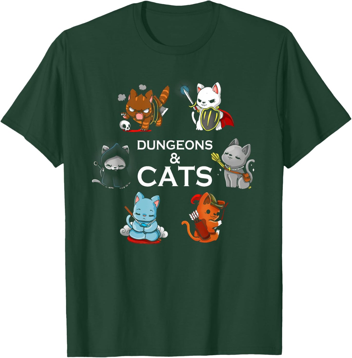 Classic Art Love Cat Cute Kitten Halloween Costume Dragons Women Kids T-Shirt - T-Shirt | Forest