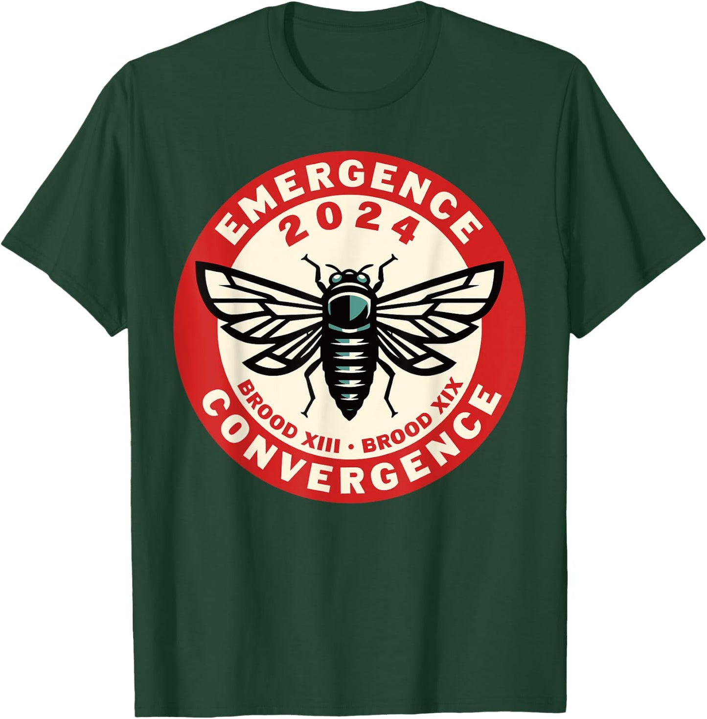Cicada Brood XIII Brood XIX 2024 Emergence Convergence T-Shirt - T-Shirt | Forest
