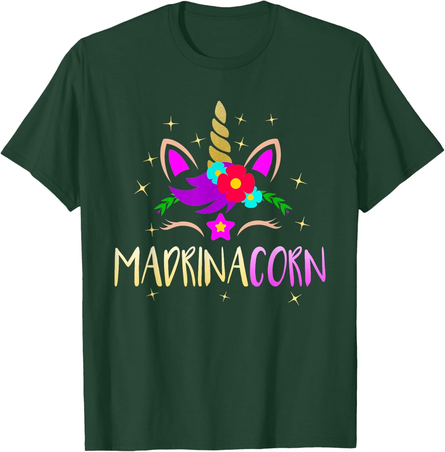 Madrinacorn Spanish Godmother Funny Unicorn T-Shirt - T-Shirt | Forest