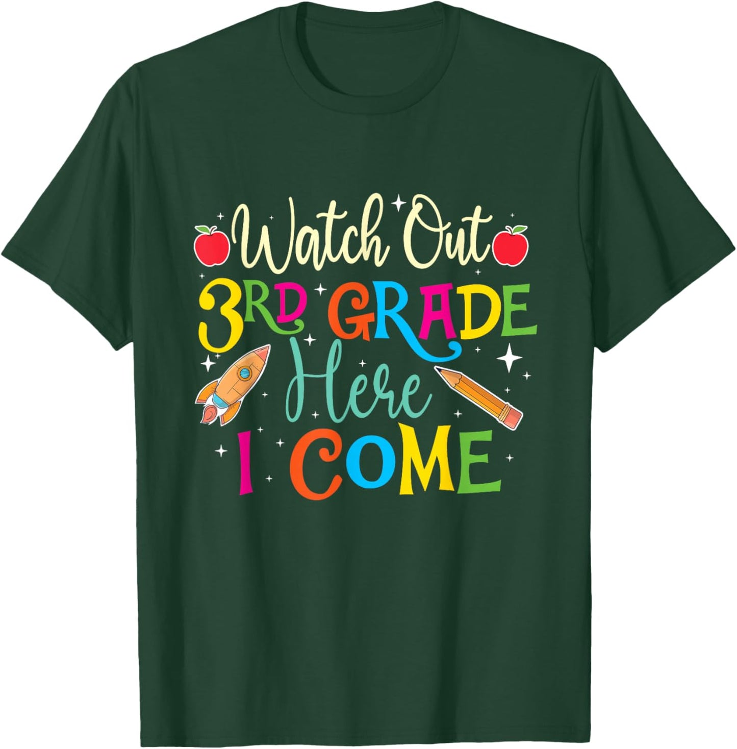 Watch Out 3rd Grade Here I Come - Teacher Student School Women Kids T-Shirt - T-Shirt | Forest