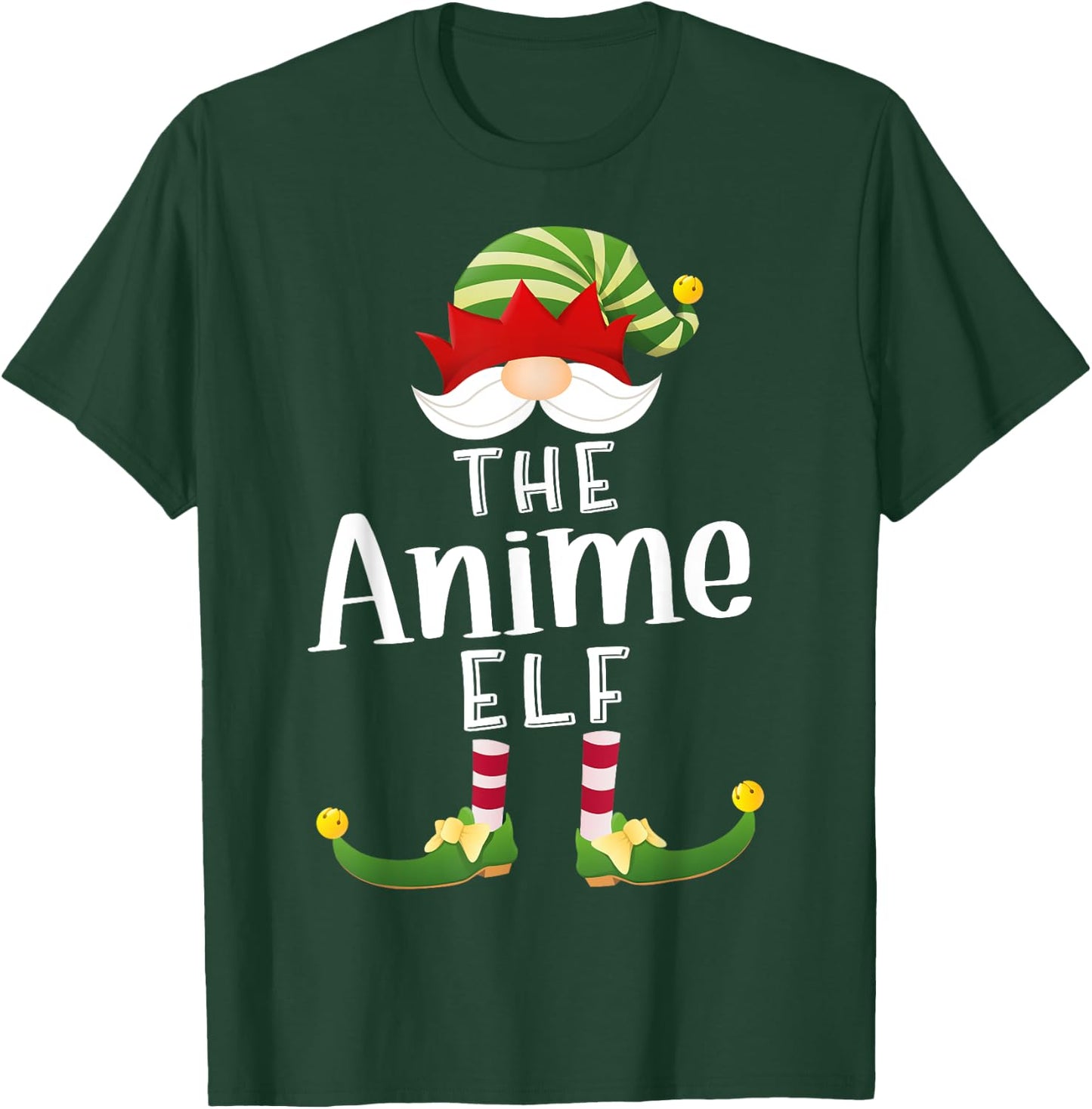 Anime Elf Group Christmas Funny Pajama Party T-Shirt - T-Shirt | Forest