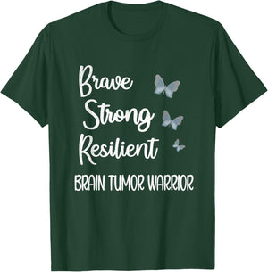 Brain Tumor Warrior | Brain Cancer Awareness Gray Ribbon T-Shirt - T-Shirt | Forest