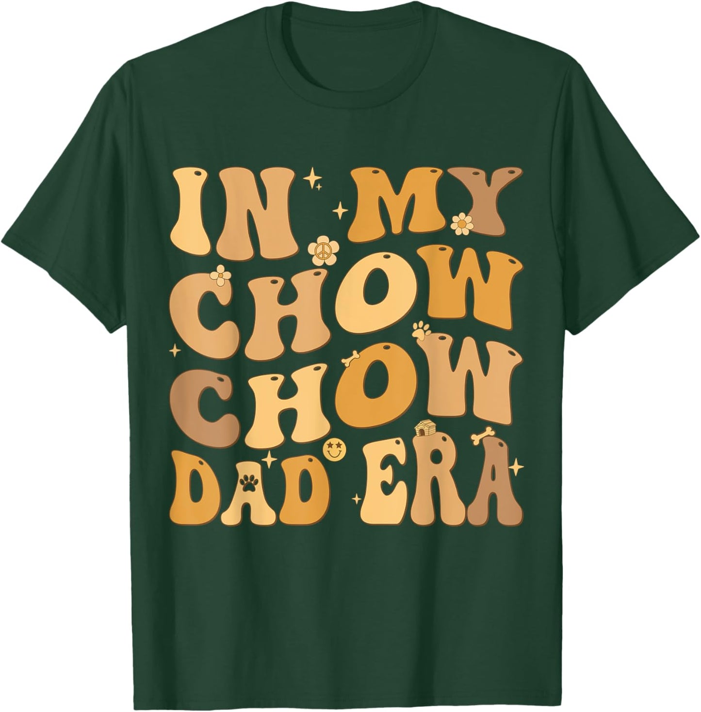 In My Chow Chow Dad Era Groovy Dog Owner Women Kids T-Shirt - T-Shirt | Forest