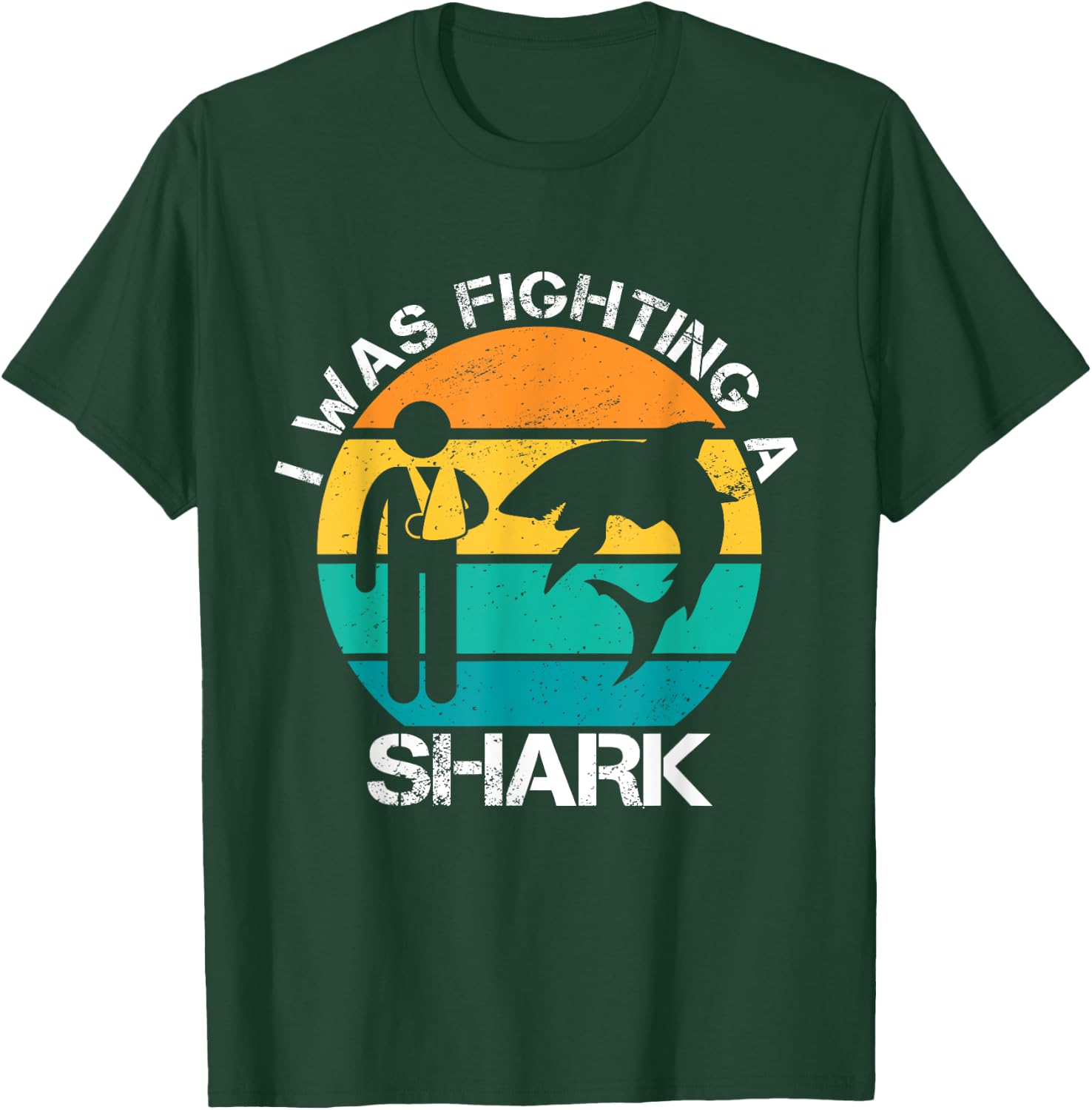 I Was Fighting A Shark Arm Injury Broken Collarbone Shoulder T-Shirt - T-Shirt | Forest