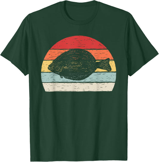 Vintage Retro Flounder Fish T-Shirt - T-Shirt | Forest