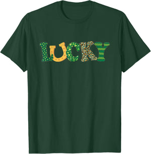 Lucky Horseshoe Women Kids Girls Cute St. Patrick's Day T-Shirt - T-Shirt | Forest