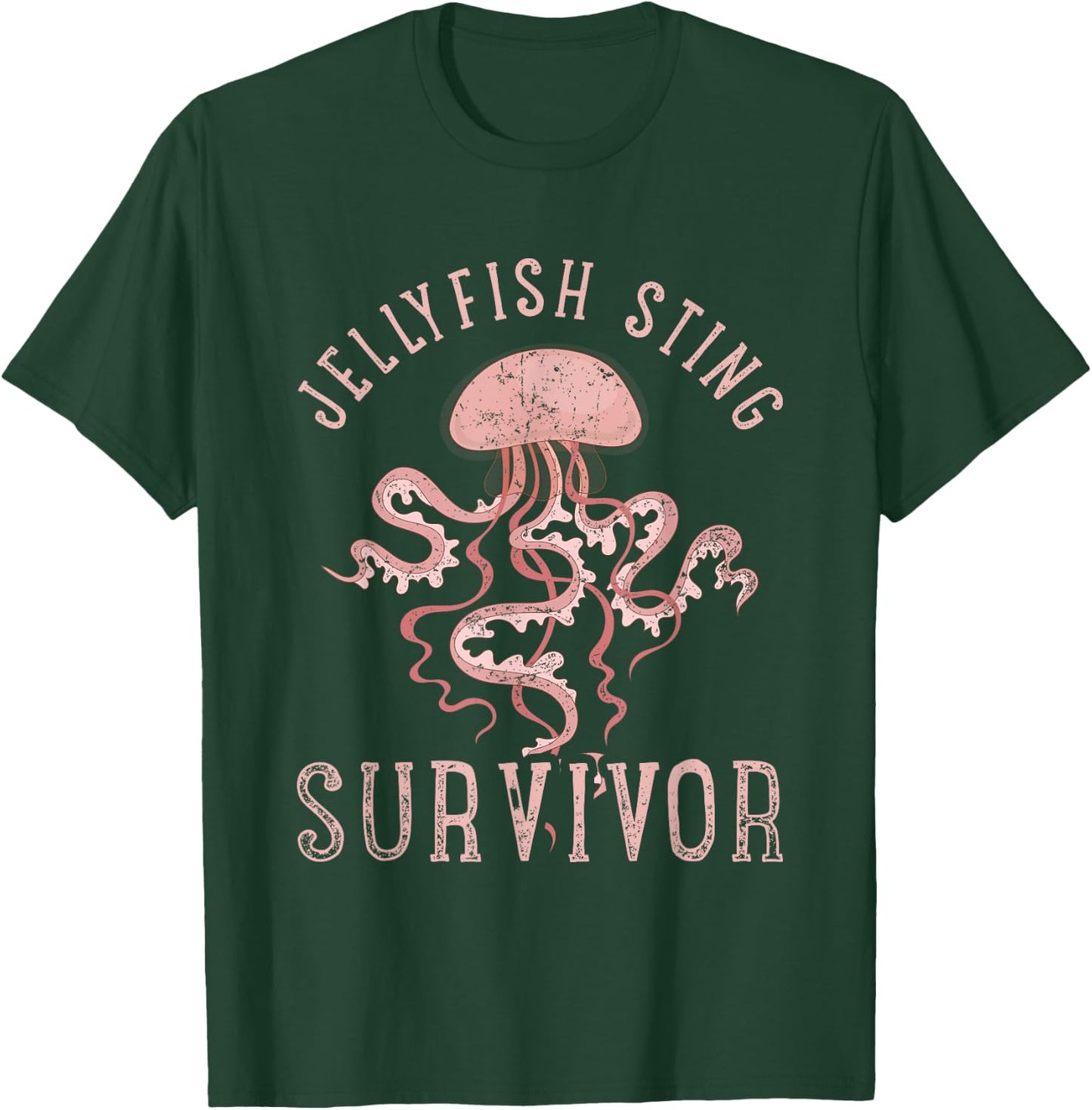 Funny Jellyfish Sting Survivor Sea Animal Gift Jellyfish T-Shirt - T-Shirt | Forest