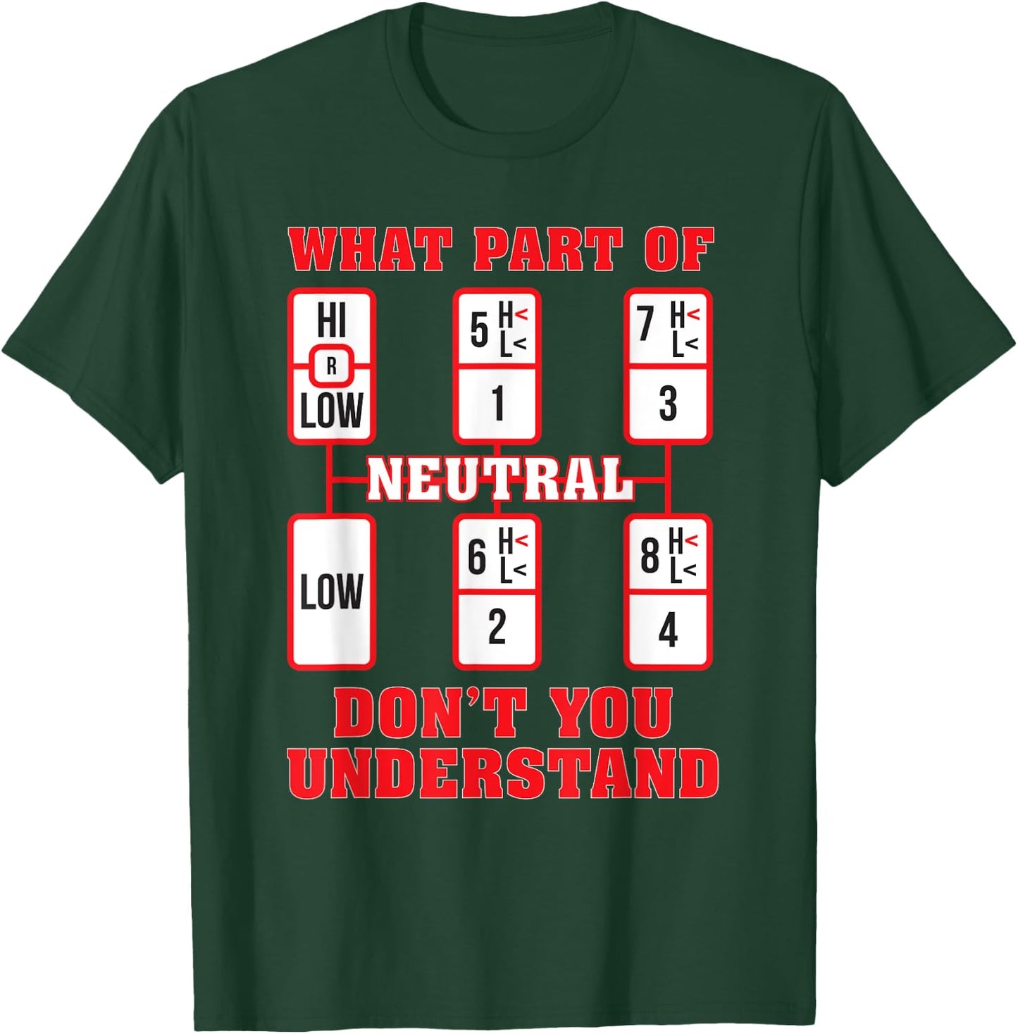 Funny Trucker Truck Shifting Manual Transmission Men Gifts T-Shirt - T-Shirt | Forest