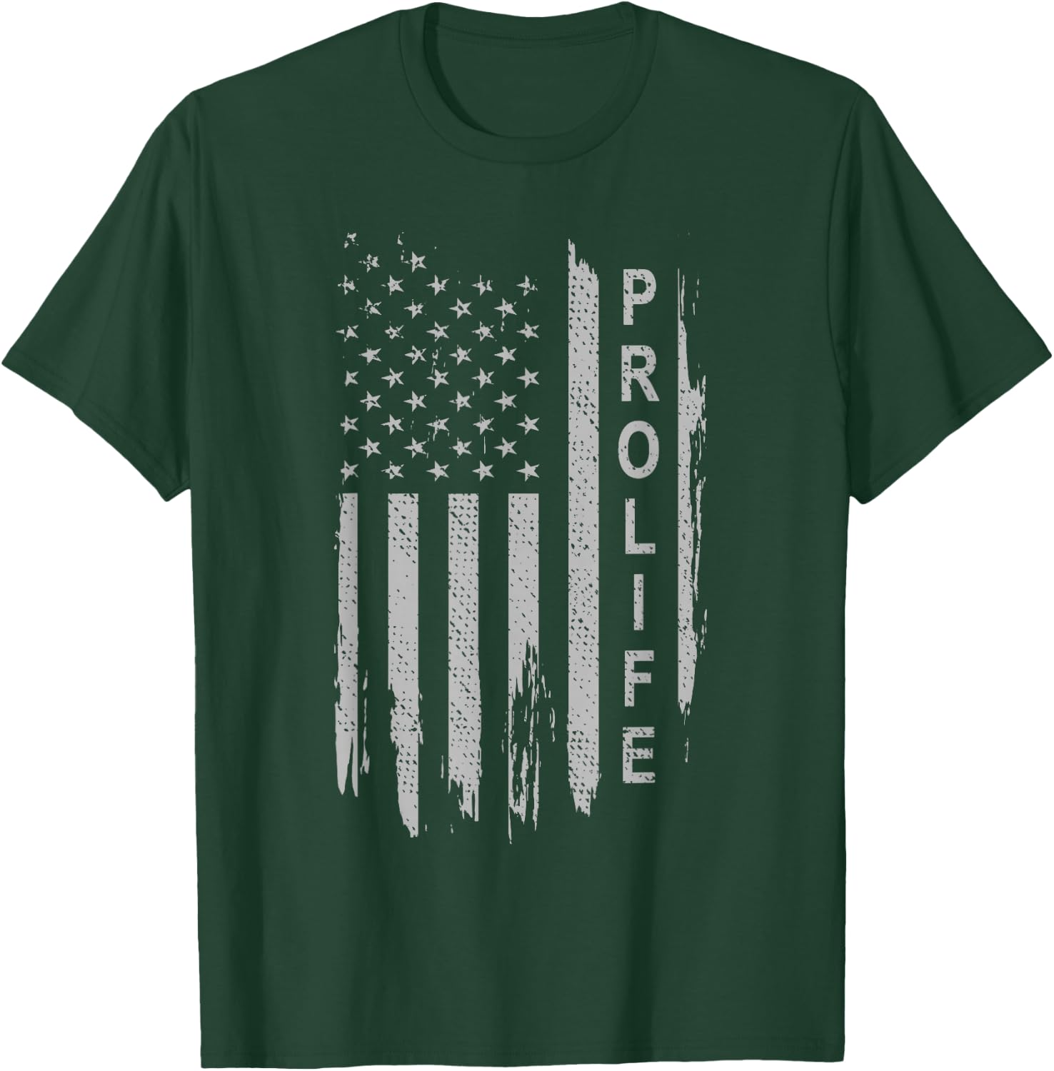 Pro Life on American Flag T-Shirt - T-Shirt | Forest