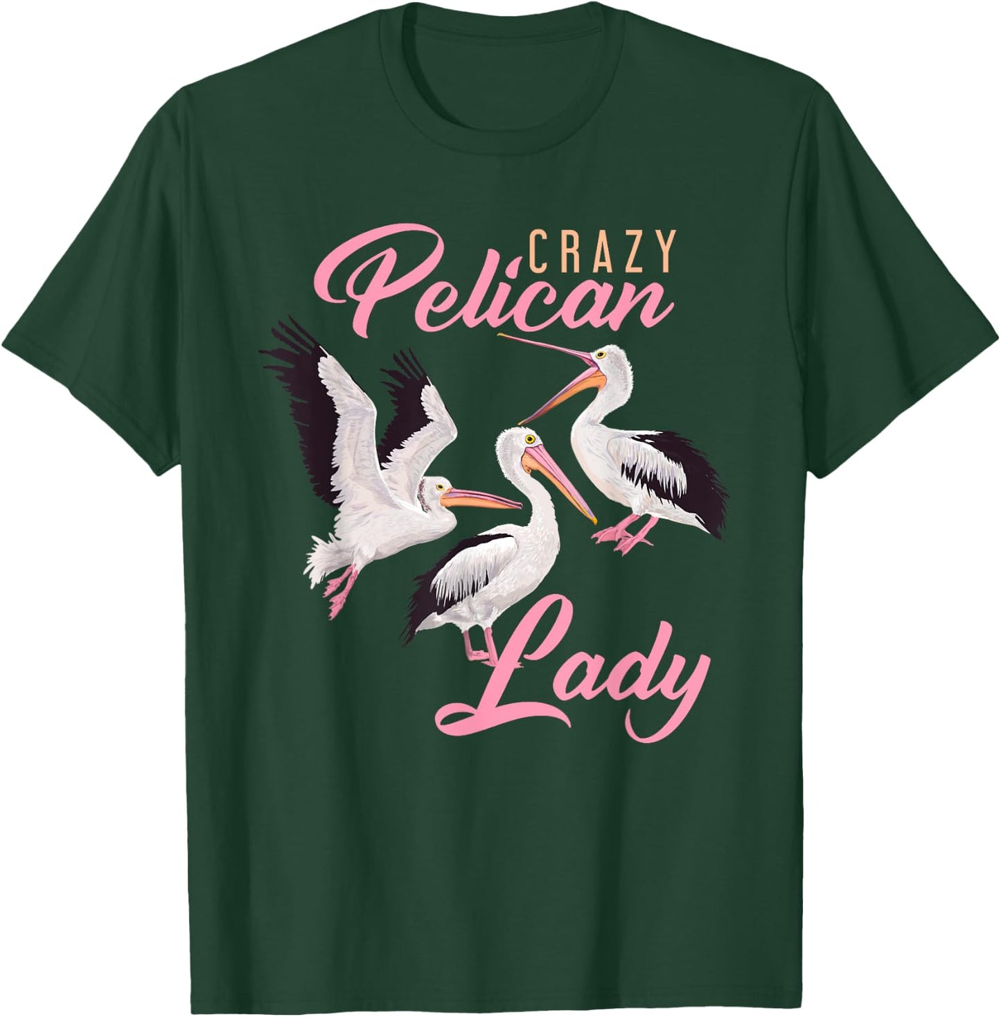 Pelican Lady Ornithologist Women Gift Pelican T-Shirt - T-Shirt | Forest