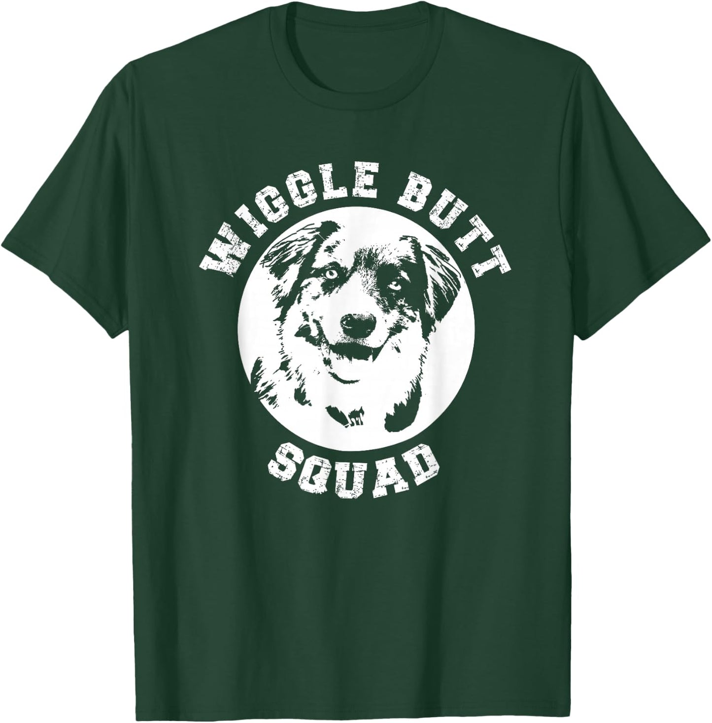 Funny Australian Shepherd Wiggle Butt Squad for Aussie Mom T-Shirt - T-Shirt | Forest