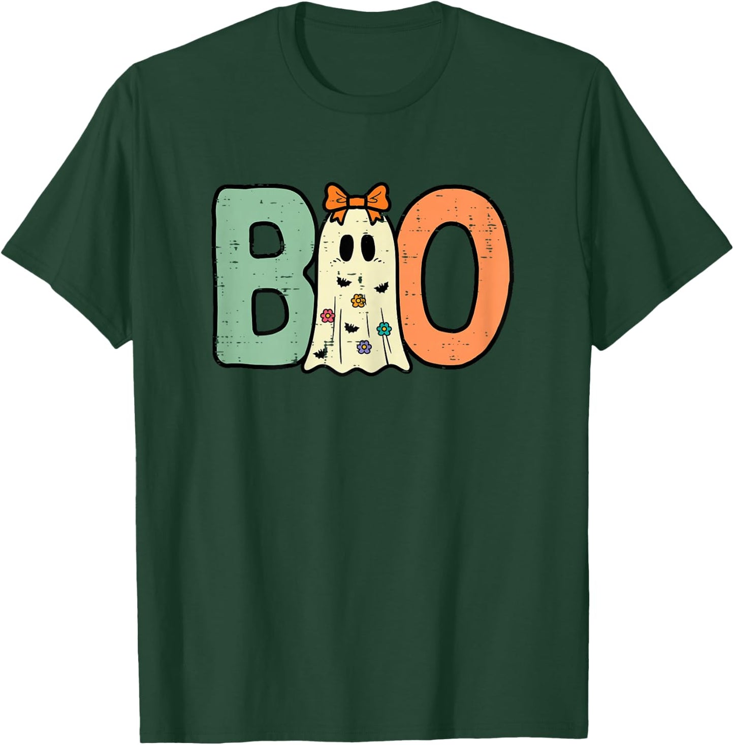 Halloween Boo Ghost Cute Costume Toddler Girls Kids Youth T-Shirt - T-Shirt | Forest