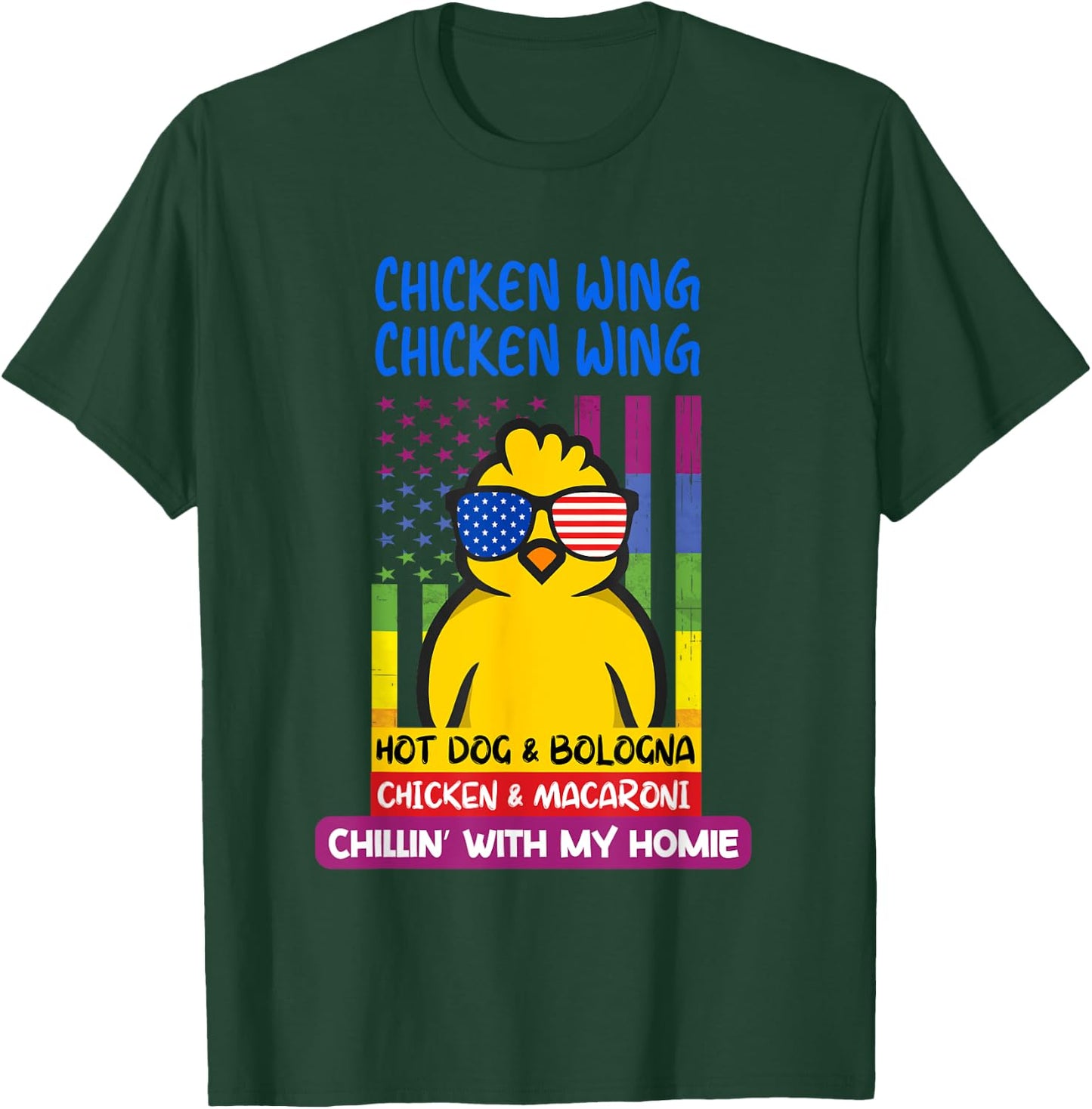 Cooked Chicken Wing Chicken Wing Hot Dog Bologna Macaroni Women Girls Kids T-Shirt - T-Shirt | Forest