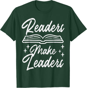 Readers Are Leaders Reading Librarian Book Men Women Kids T-Shirt - T-Shirt | Forest