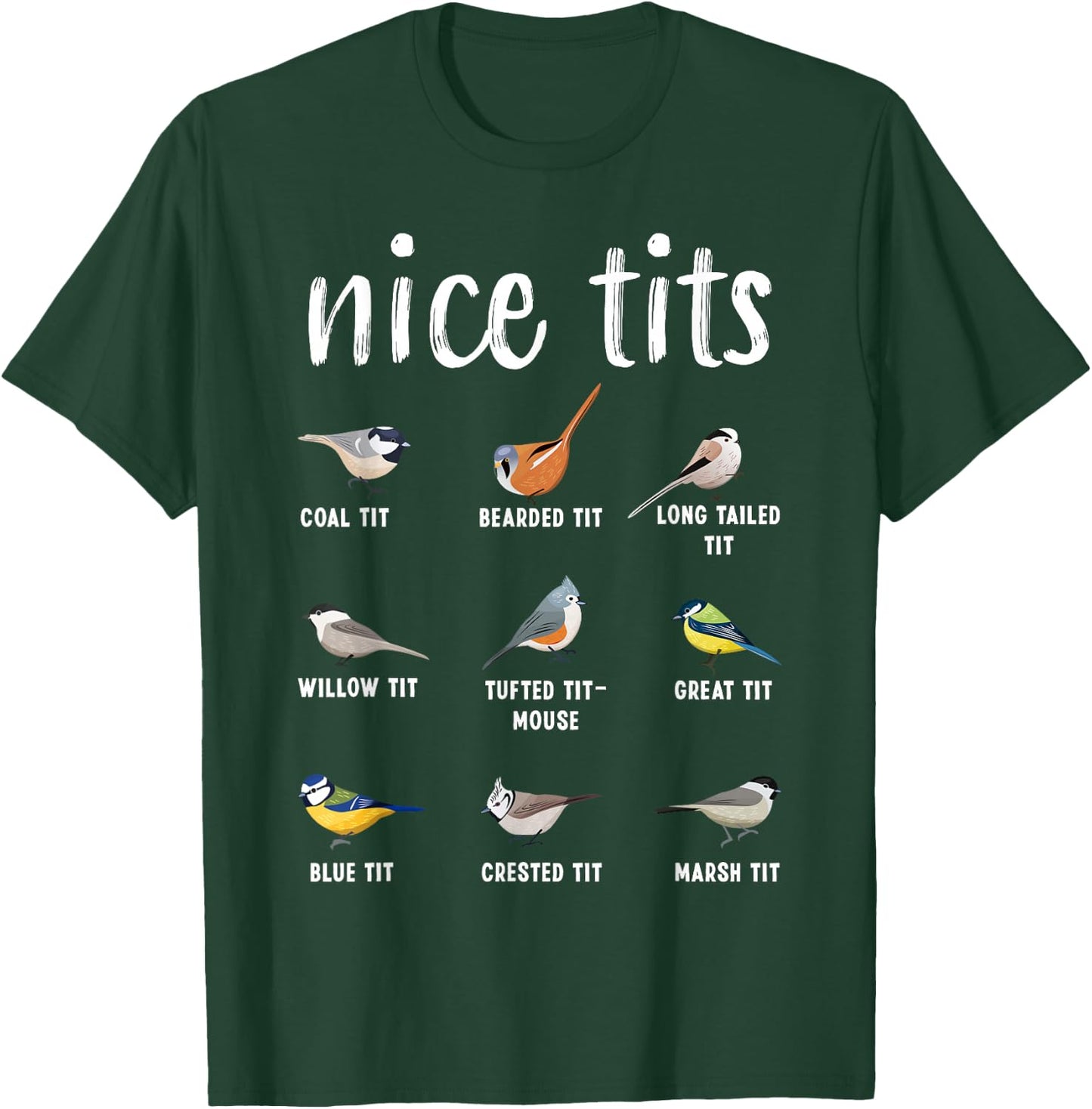 Funny Bird Watching Gifts Tufted Titmouse T-Shirt - T-Shirt | Forest