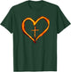 Christian Cross Revival Heart Flame – Be on Fire for Jesus T-Shirt - T-Shirt | Forest