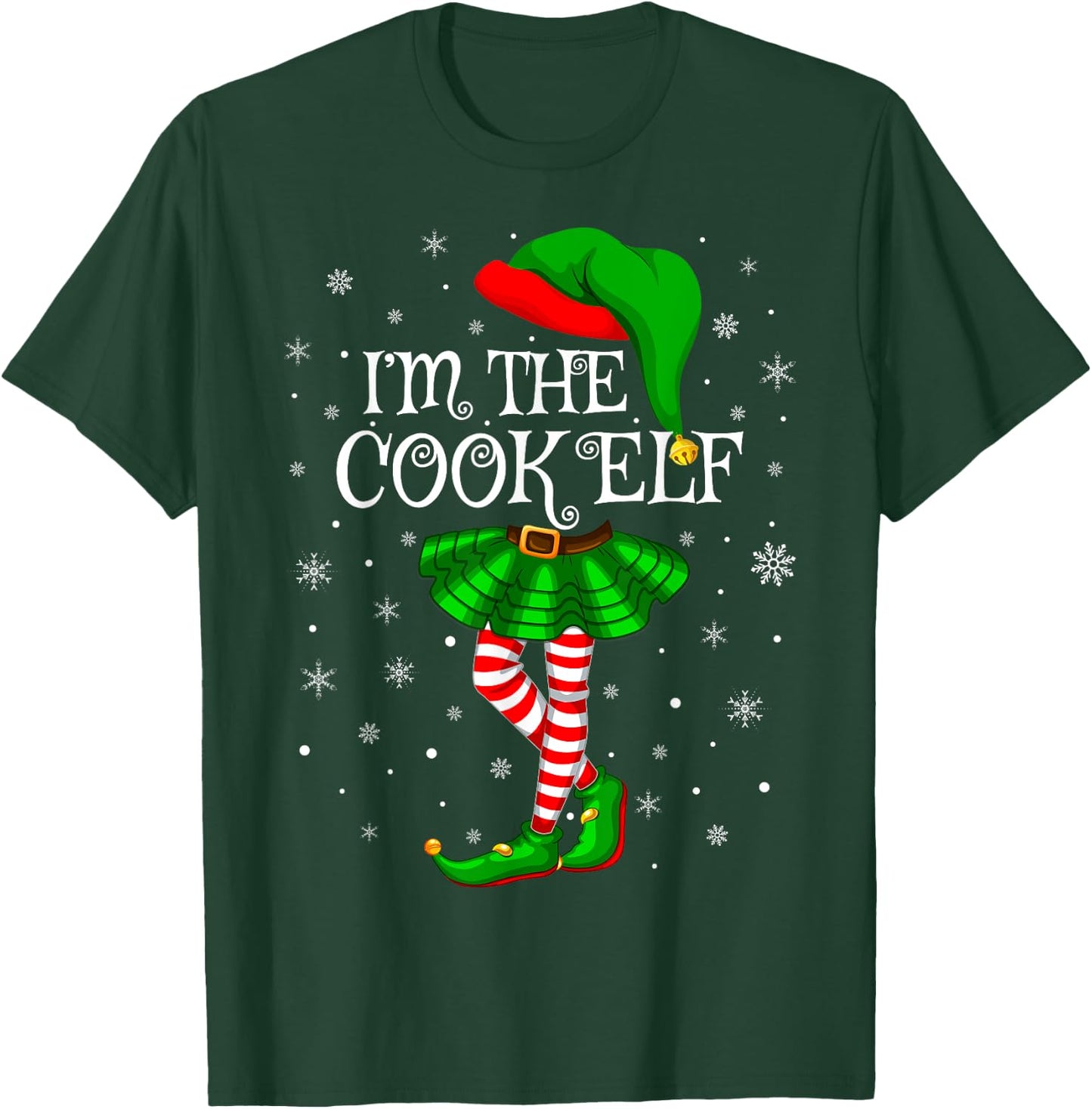 Cook Elf Christmas Matching Family Women Girls Elf T-Shirt - T-Shirt | Forest