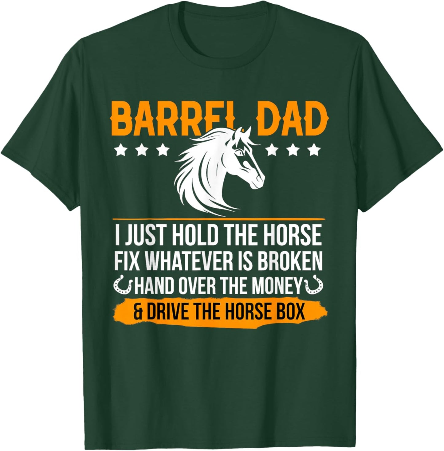 Barrel Racing Dad Definition Dad Of A Barrel Racer Father T-Shirt - T-Shirt | Forest