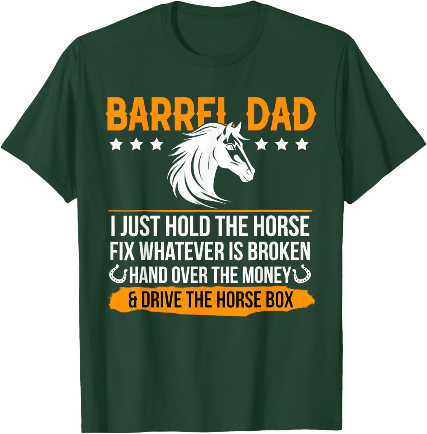 Barrel Racing Dad Definition Dad Of A Barrel Racer Father T-Shirt - T-Shirt | Forest