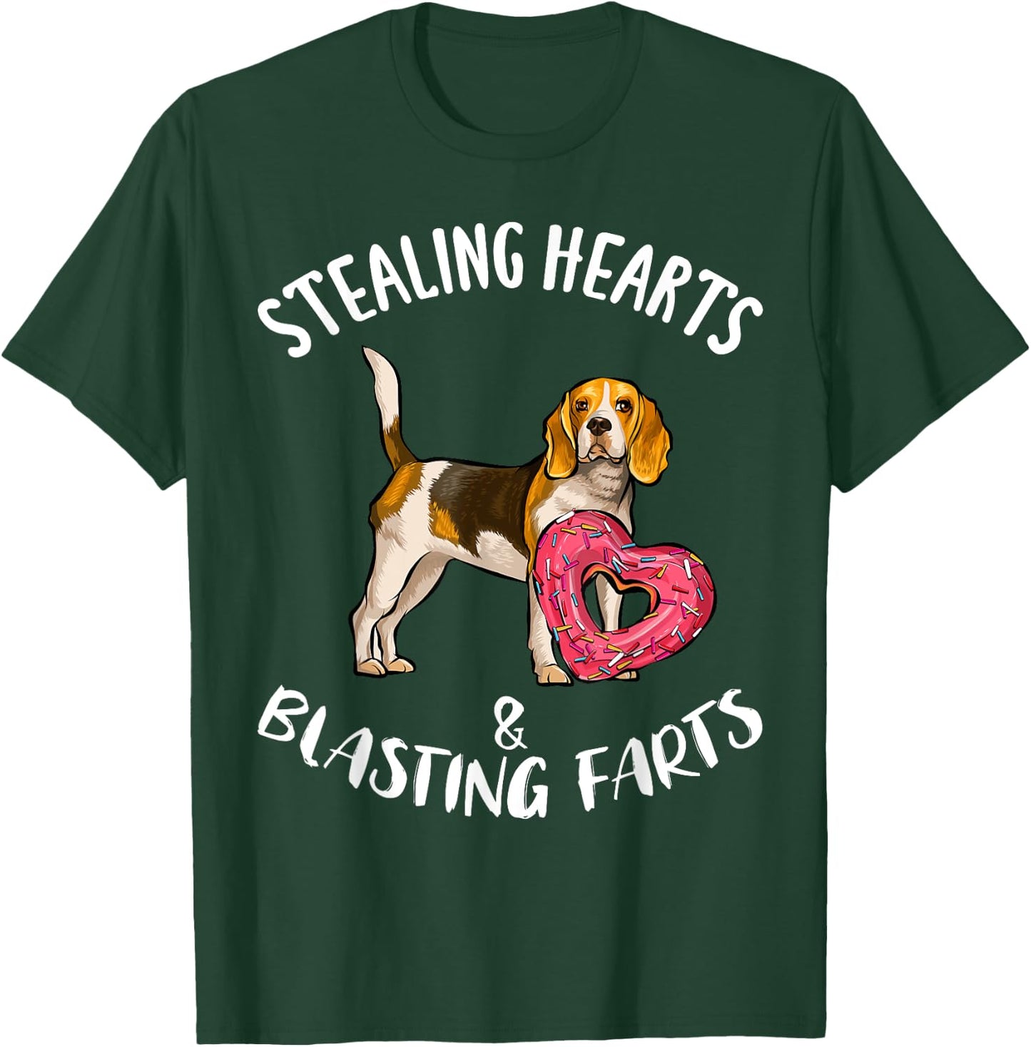 Stealing Hearts Blasting Farts Beagle Valentines Day T-Shirt - T-Shirt | Forest