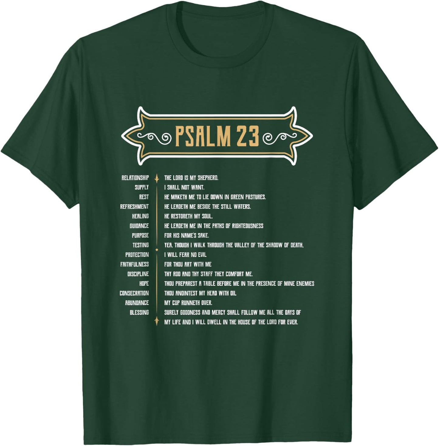 Psalm 23 LORD is my Shepherd T-Shirt - T-Shirt | Forest