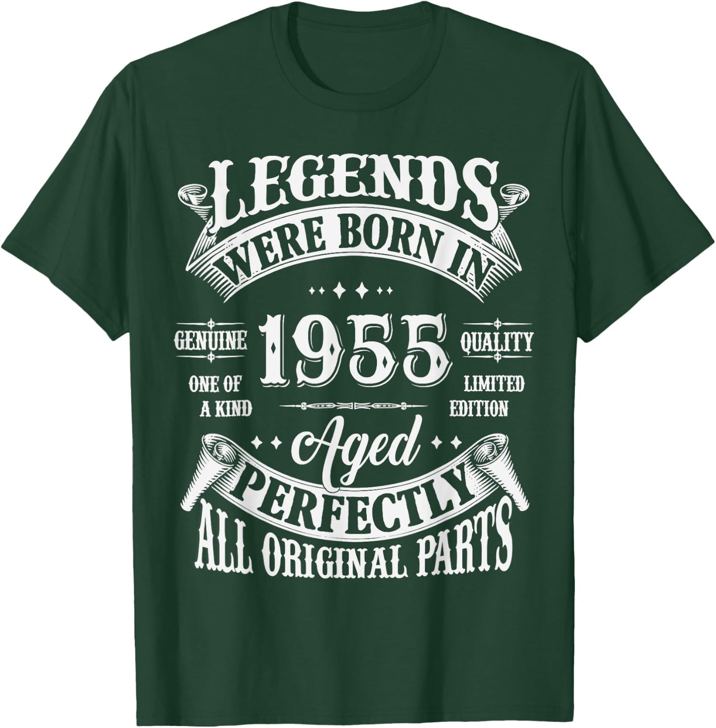 70th Birthday 70 Years Old Vintage Legends Born In 1955 T-Shirt - T-Shirt | Forest