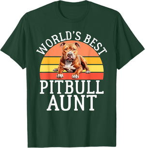 Worlds best Pitbull Aunt Pitbull T-Shirt - T-Shirt | Forest