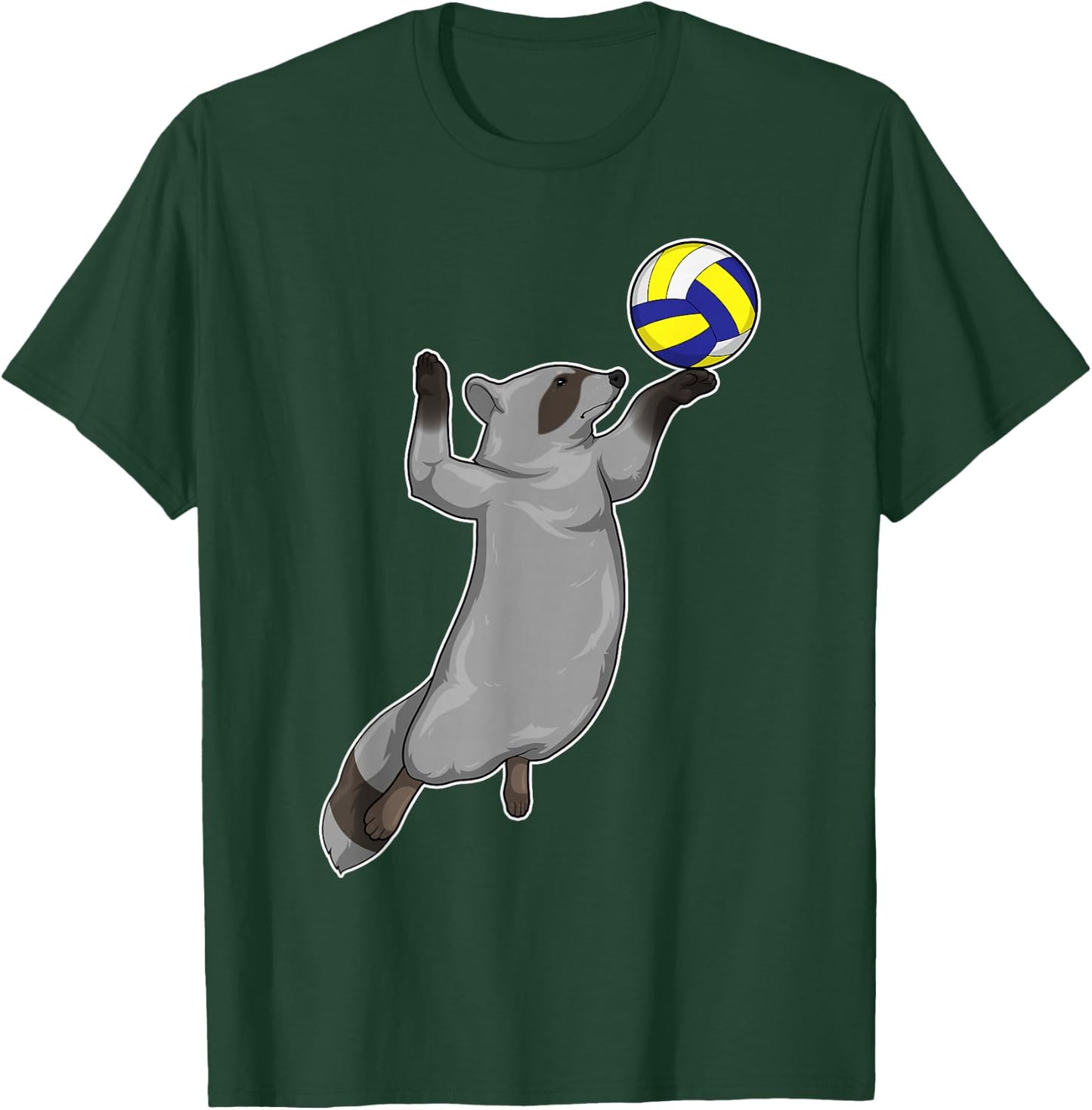 Raccoon Volleyball player Volleyball Sports T-Shirt - T-Shirt | Forest