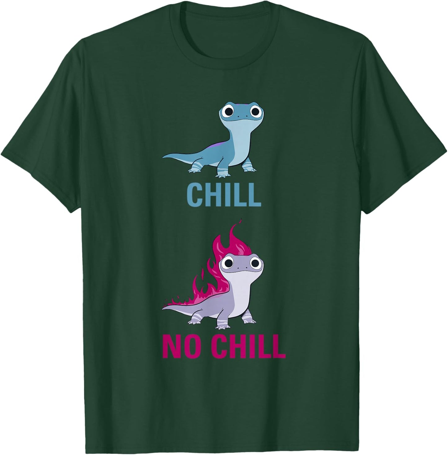 Disney Frozen 2 Salamander Chill vs No Chill T-Shirt - T-Shirt | Forest