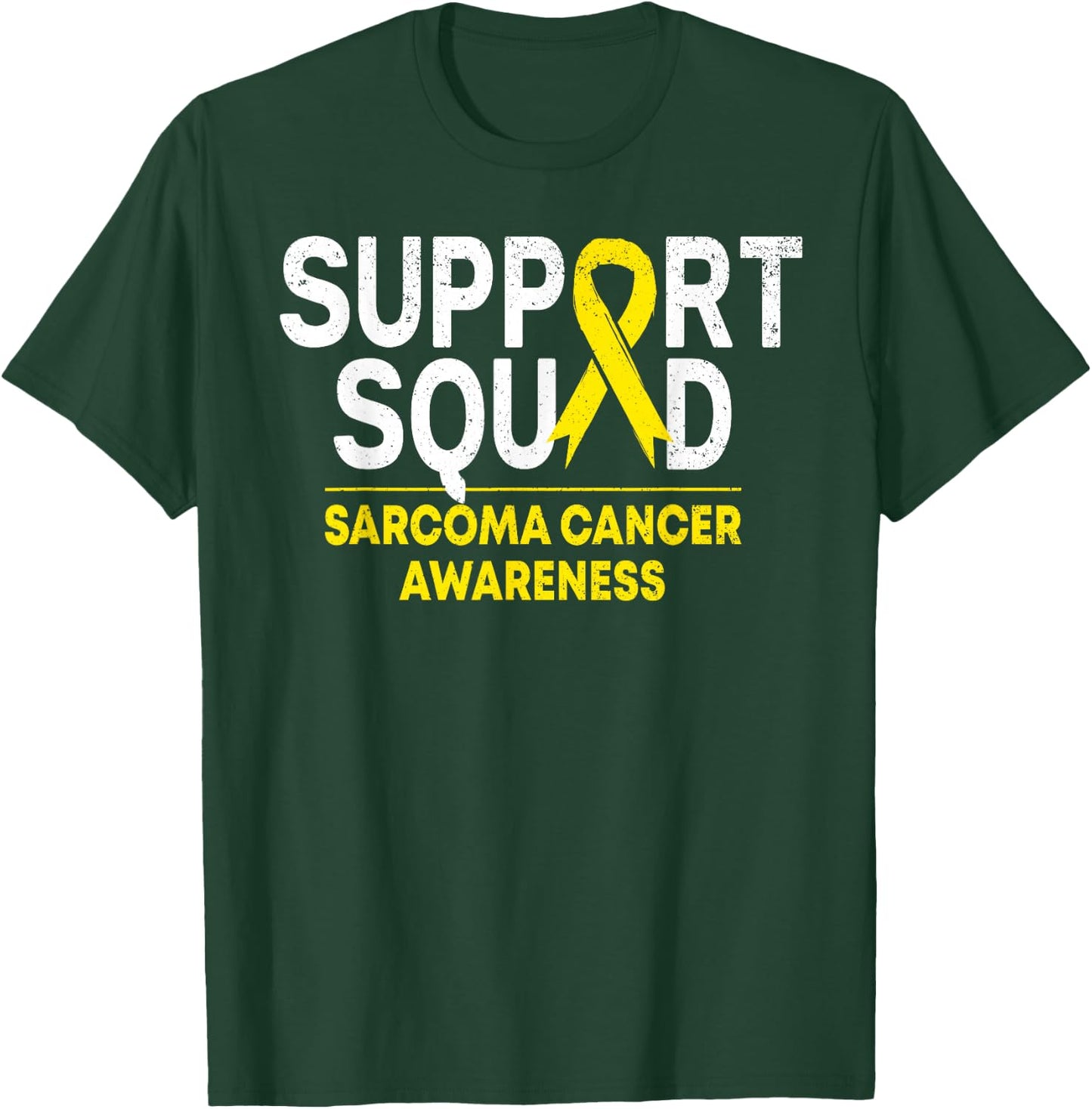 Support Squad Sarcoma Cancer Awareness Yellow Ribbon Team T-Shirt - T-Shirt | Forest