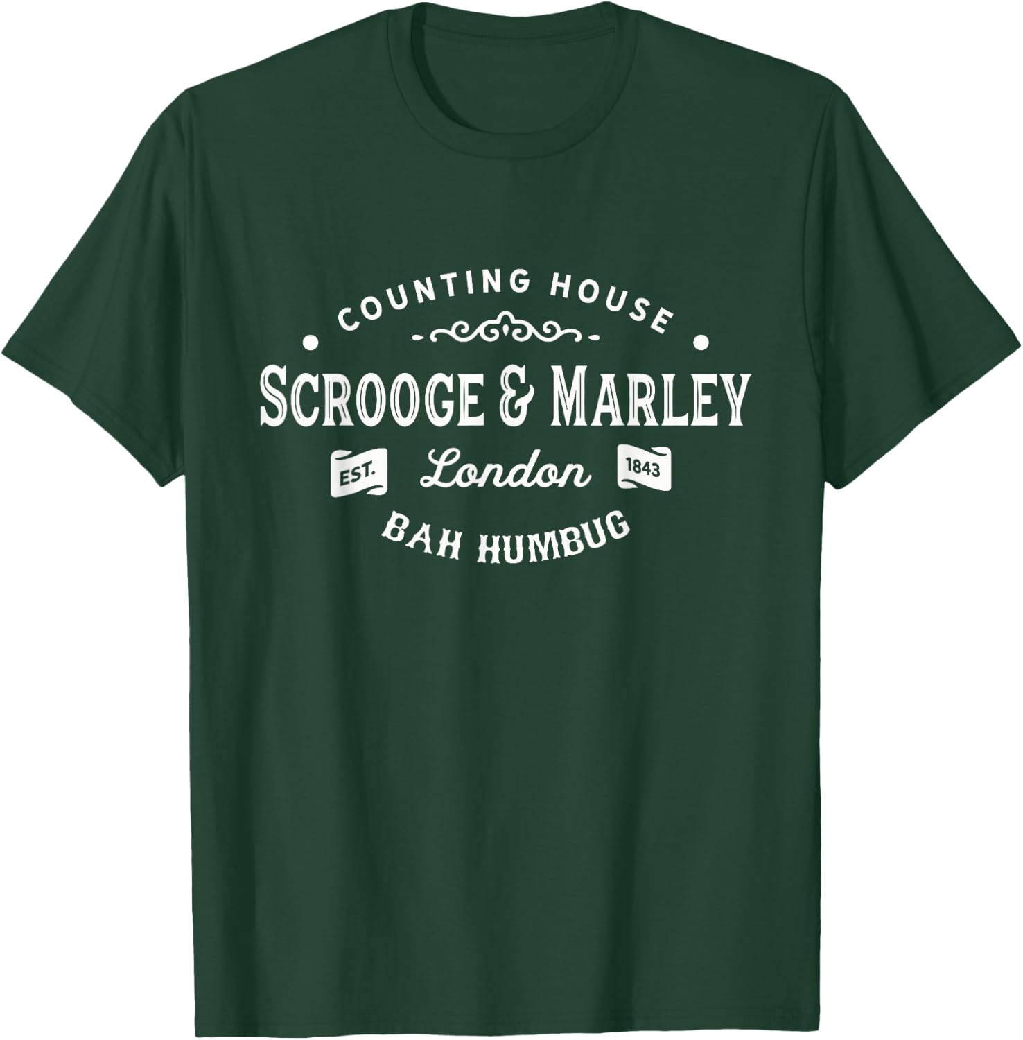 Scrooge and Marley Counting House Christmas Carol Bah Humbug T-Shirt - T-Shirt | Forest