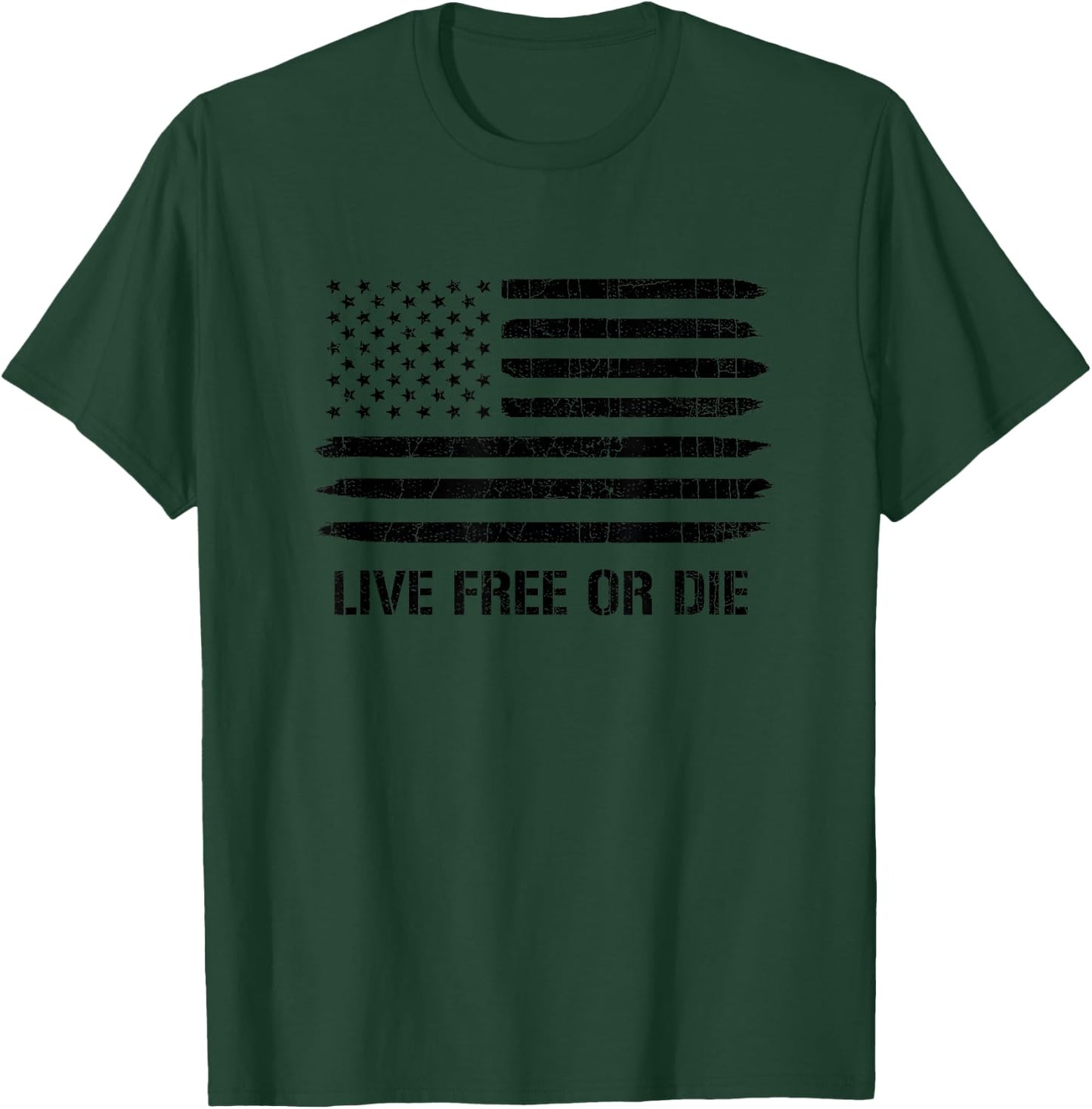 Live Free or Die 2nd Amendment American Flag T-Shirt - T-Shirt | Forest