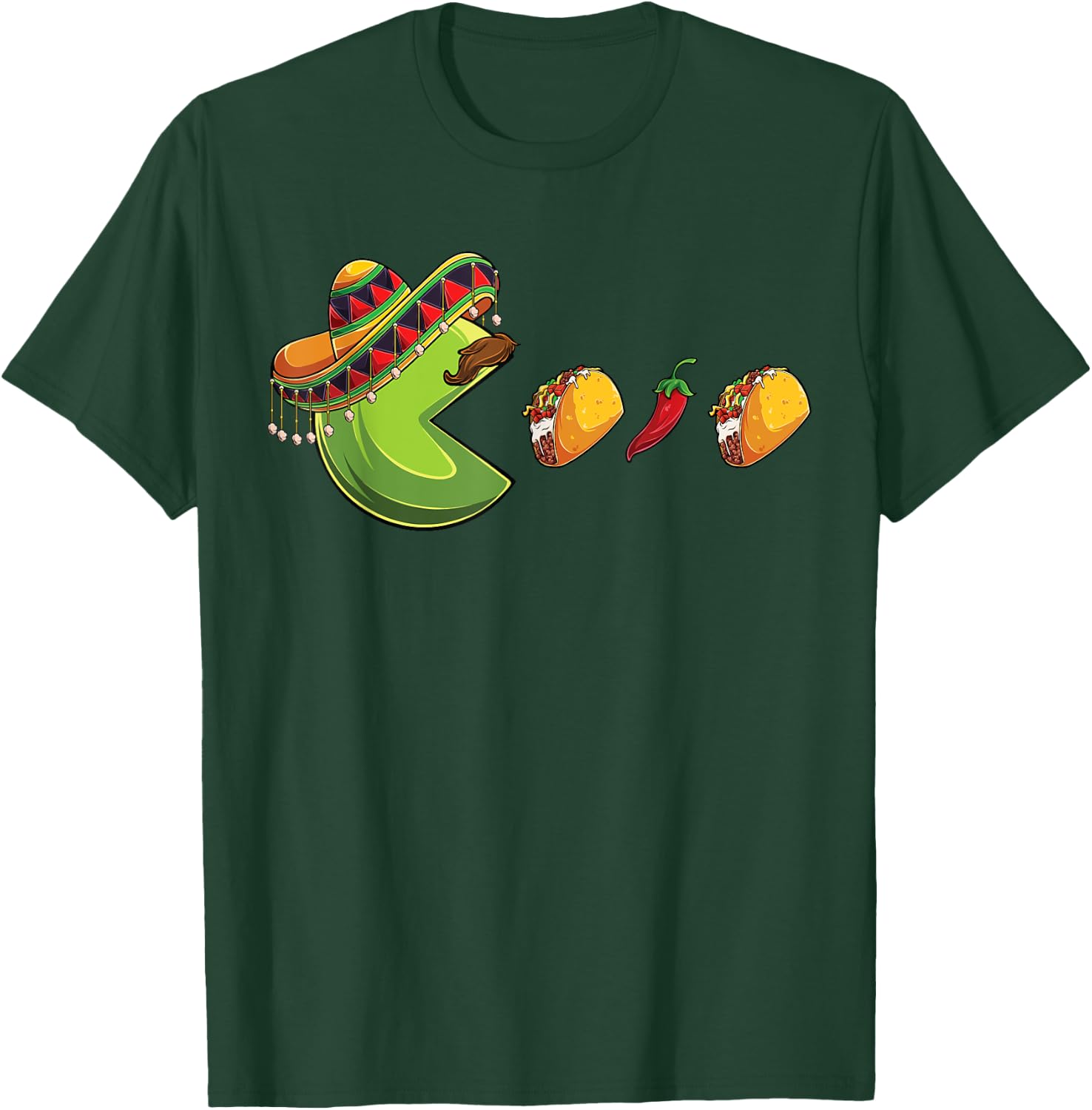 Funny eating Tacos Cinco de Mayo Boys Kids woman Men Mexican T-Shirt - T-Shirt | Forest