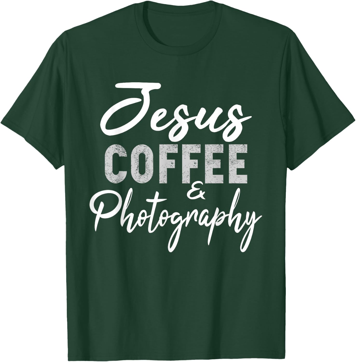 Jesus Coffee and Photography Funny Photographer Camera Gift T-Shirt - T-Shirt | Forest